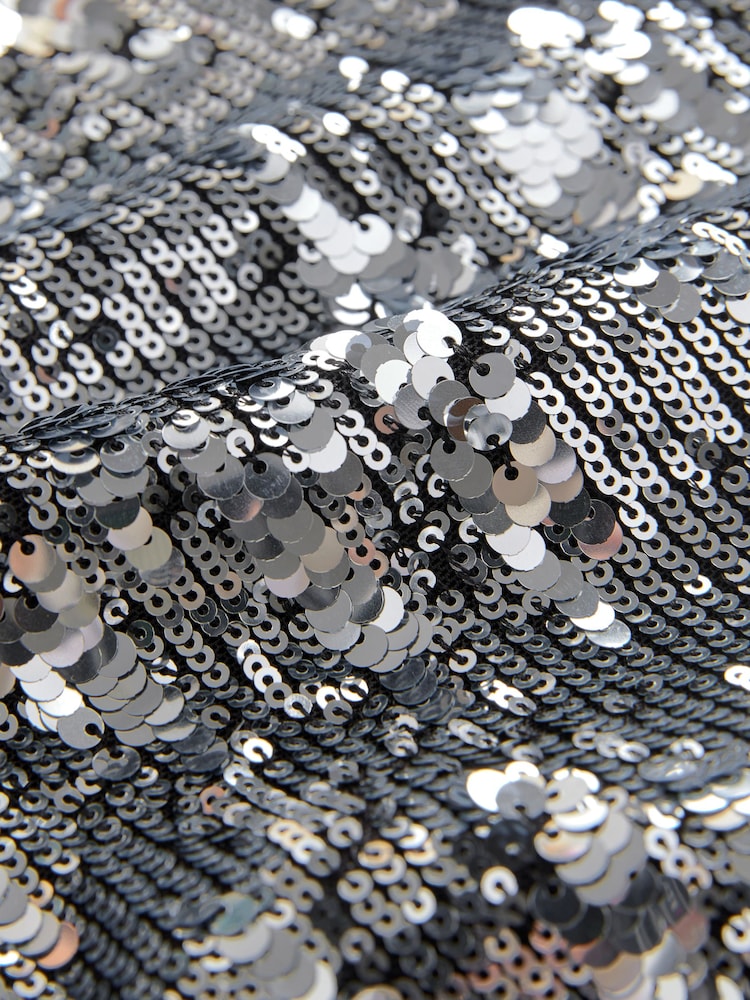 Silver Tie Front Sequin Waistcoat - Image 6 of 6