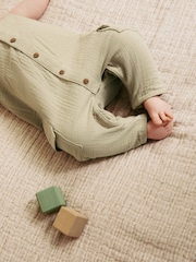 Sage Green Baby Woven Romper (0mths-2yrs) - Image 4 of 11