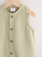 Sage Green Baby Woven Romper (0mths-2yrs) - Image 8 of 11