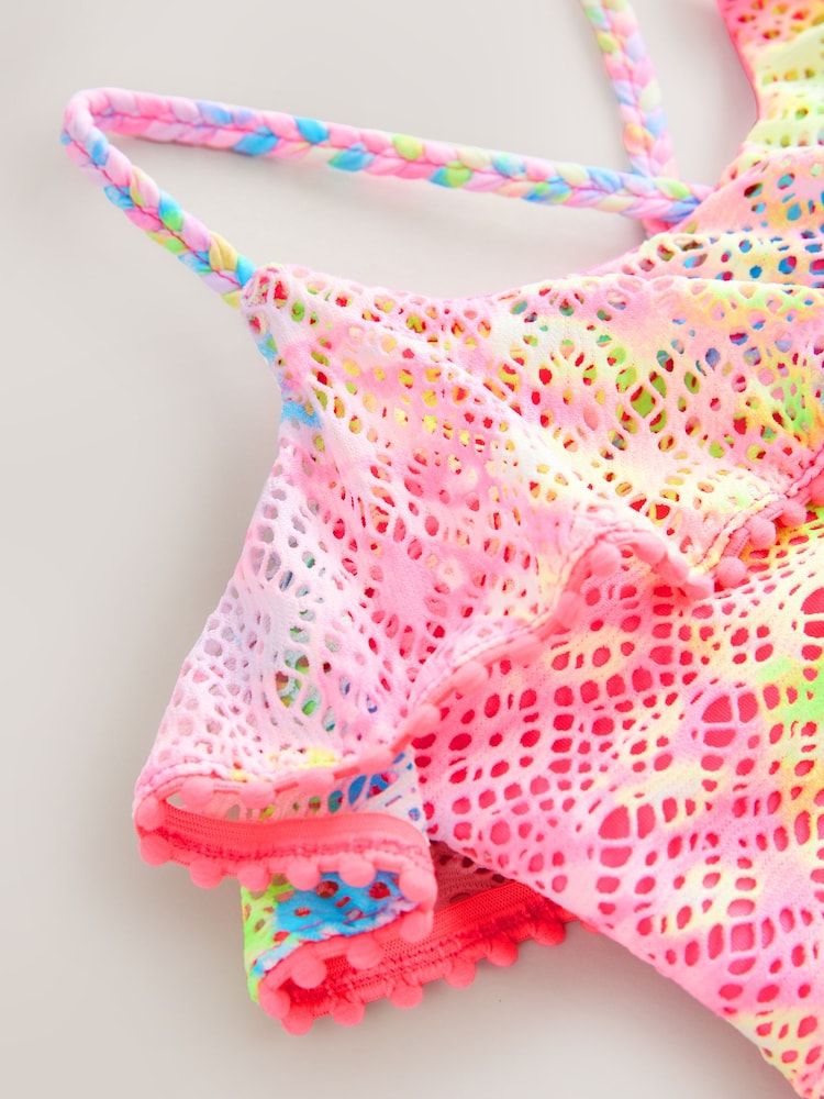 Tie-dye - Broderie Frill Swimsuit (3-16yrs) - Image 7 of 7