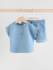 Denim Blue Top and Shorts Baby Set (0mths-3yrs) - Image 1 of 15