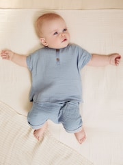 Denim Blue Top and Shorts Baby Set (0mths-3yrs) - Image 2 of 15