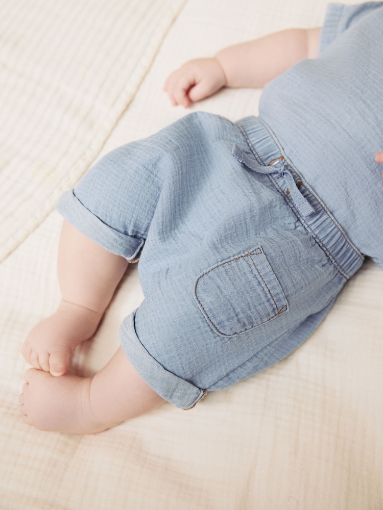 Bleu Denim - Ensemble haut et short bébé (0mois-3ans) - Image 5 of 15