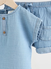 Denim Blue Top and Shorts Baby Set (0mths-3yrs) - Image 7 of 15