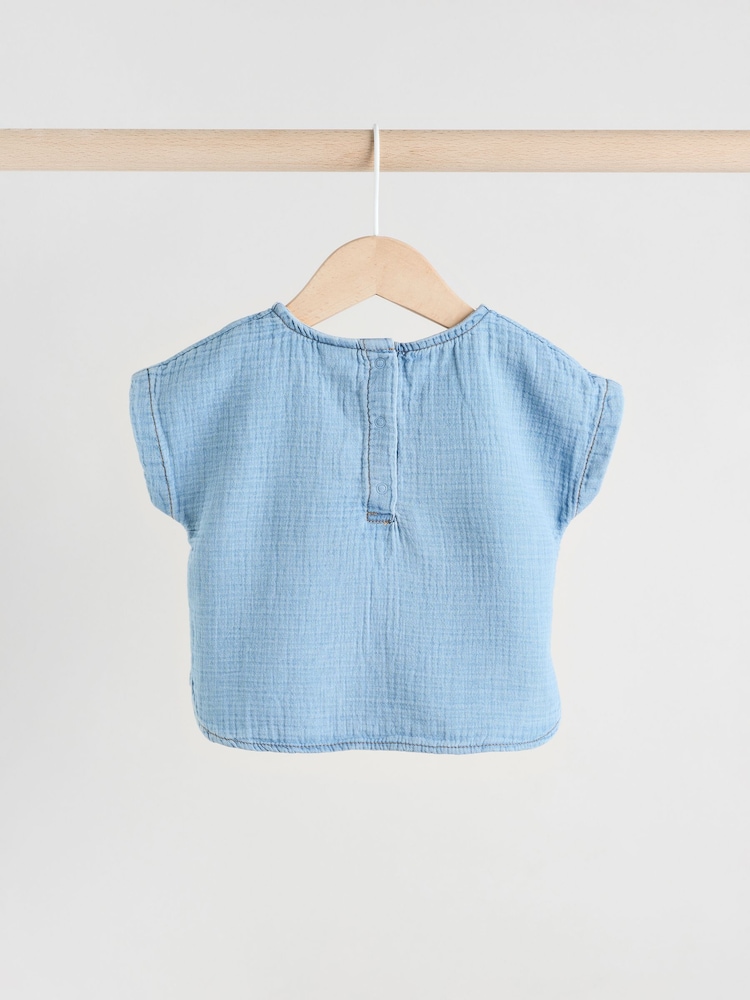 Bleu Denim - Ensemble haut et short bébé (0mois-3ans) - Image 9 of 15