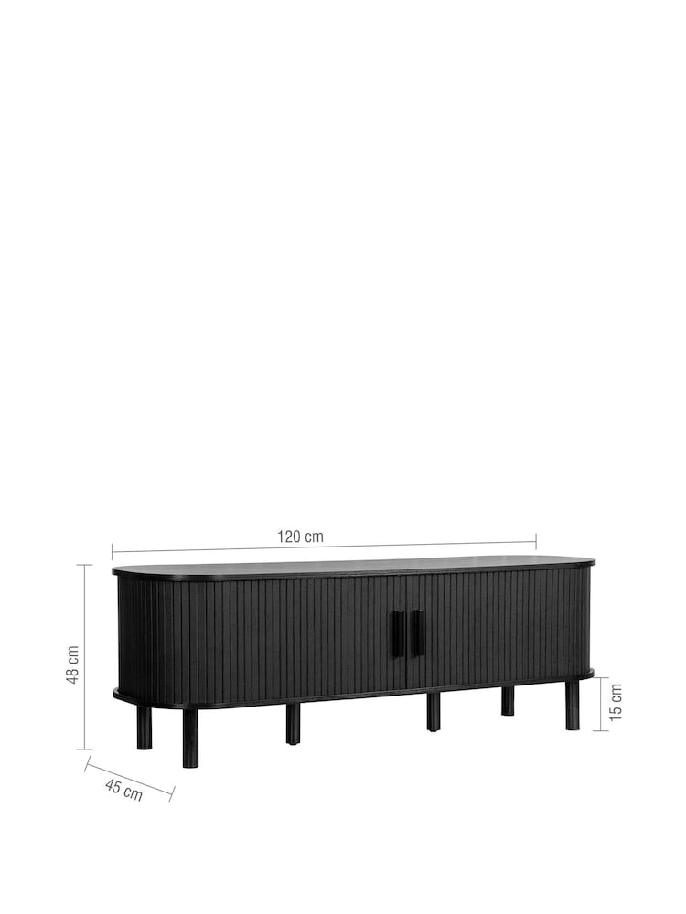Birlea Black Effect Axel Small Fluted TV Unit - Image 9 of 9 Birlea Black Effect Axel Small Fluted TV Unit - Image 9 of 9