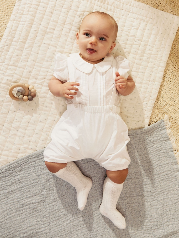 White Smart Shirt, Shorts And Socks 3 Piece Set (0mths-2yrs) - Image 1 of 10