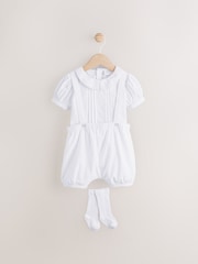 White Smart Shirt, Shorts And Socks 3 Piece Set (0mths-2yrs) - Image 4 of 10