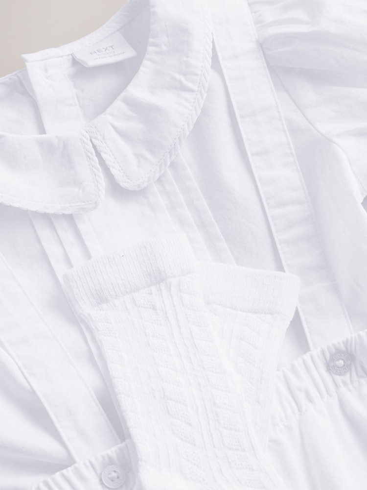 White Smart Shirt, Shorts And Socks 3 Piece Set (0mths-2yrs) - Image 8 of 10