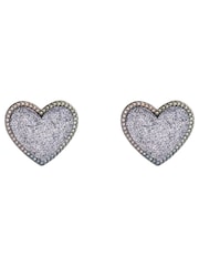 COACH Blue Glitter Bubble Heart Stud Earrings - Image 1 of 3