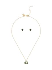 COACH Green Signature Pavé C Jewelry Set - Image 1 of 6