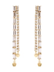 COACH Silver Tone Signature Charm Tennis Earrings - Image 1 of 3