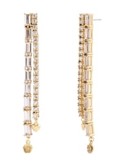 COACH Silver Tone Signature Charm Tennis Earrings - Image 2 of 3