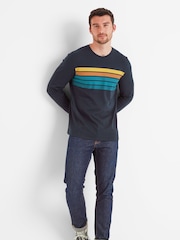 Tog 24 Blue Mens Lewes Long Sleeve 100% Cotton T-Shirt - Image 1 of 5