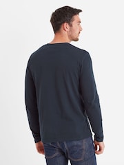 Tog 24 Blue Mens Lewes Long Sleeve 100% Cotton T-Shirt - Image 3 of 5