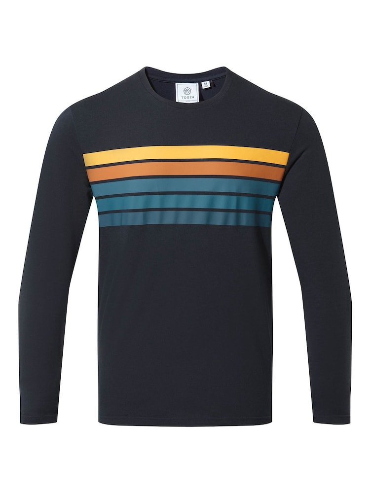Tog 24 Blue Mens Lewes Long Sleeve 100% Cotton T-Shirt - Image 5 of 5
