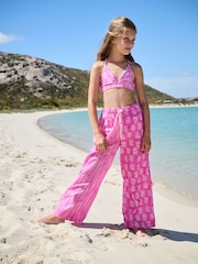 Pink Printed 100% Cotton Beach Trousers (3-16yrs) - Image 1 of 7