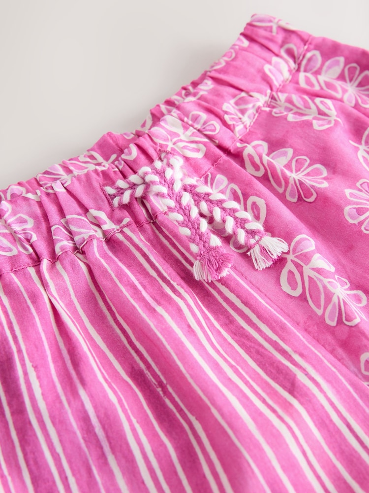Pink Printed 100% Cotton Beach Trousers (3-16yrs) - Image 7 of 7