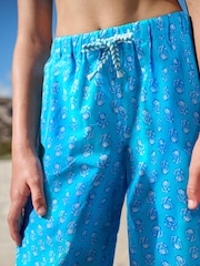Blue Printed 100% Cotton Beach Trousers (3-16yrs) - Image 4 of 8