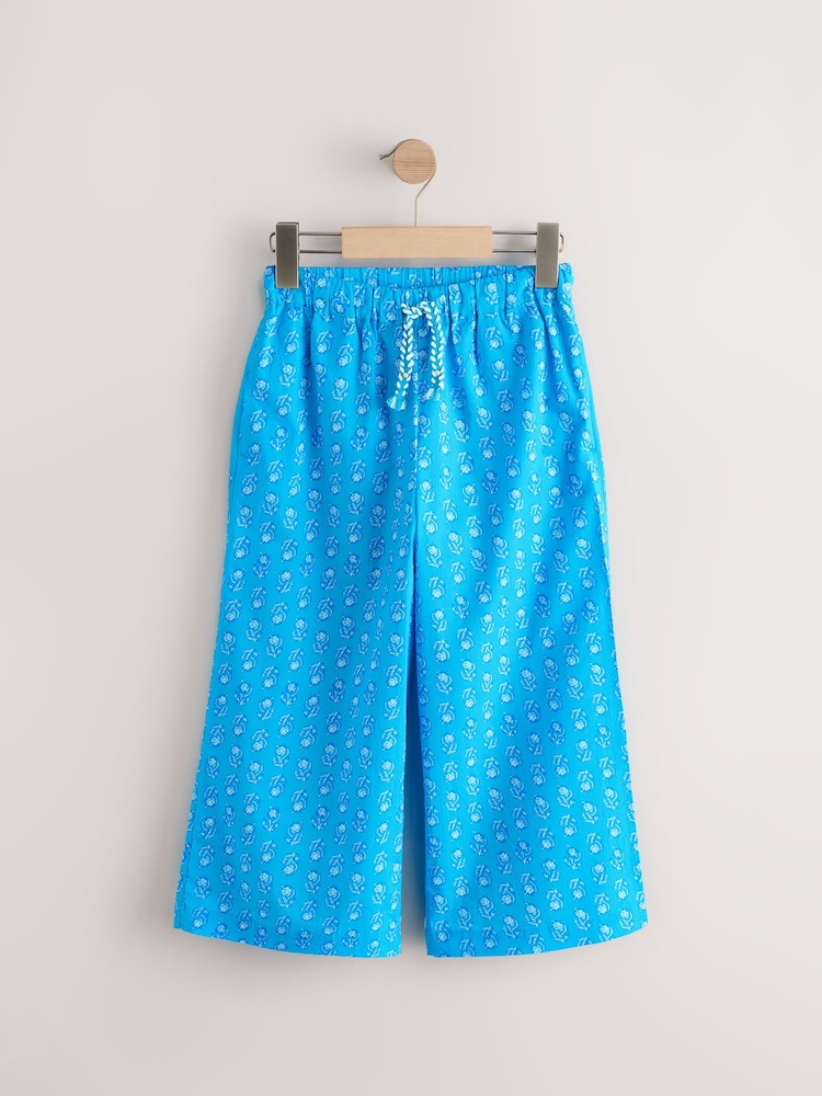Blue Printed 100% Cotton Beach Trousers (3-16yrs) - Image 5 of 8