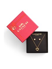 COACH Gold COACH Gold Tone Signature Pavé Heart Jewelry Set - Image 6 of 6