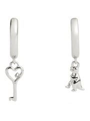 COACH Mini Silver Signature Rexy Charm Mismatch Huggies - Image 1 of 3