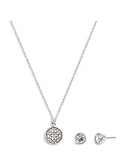 COACH Silver Tone Signature Quilted Coin Jewelry Set - Image 2 of 6