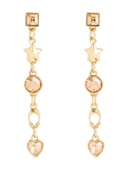 COACH Gold COACH Gold Tone Signature Star Charm Linear Earrings - Image 1 of 3