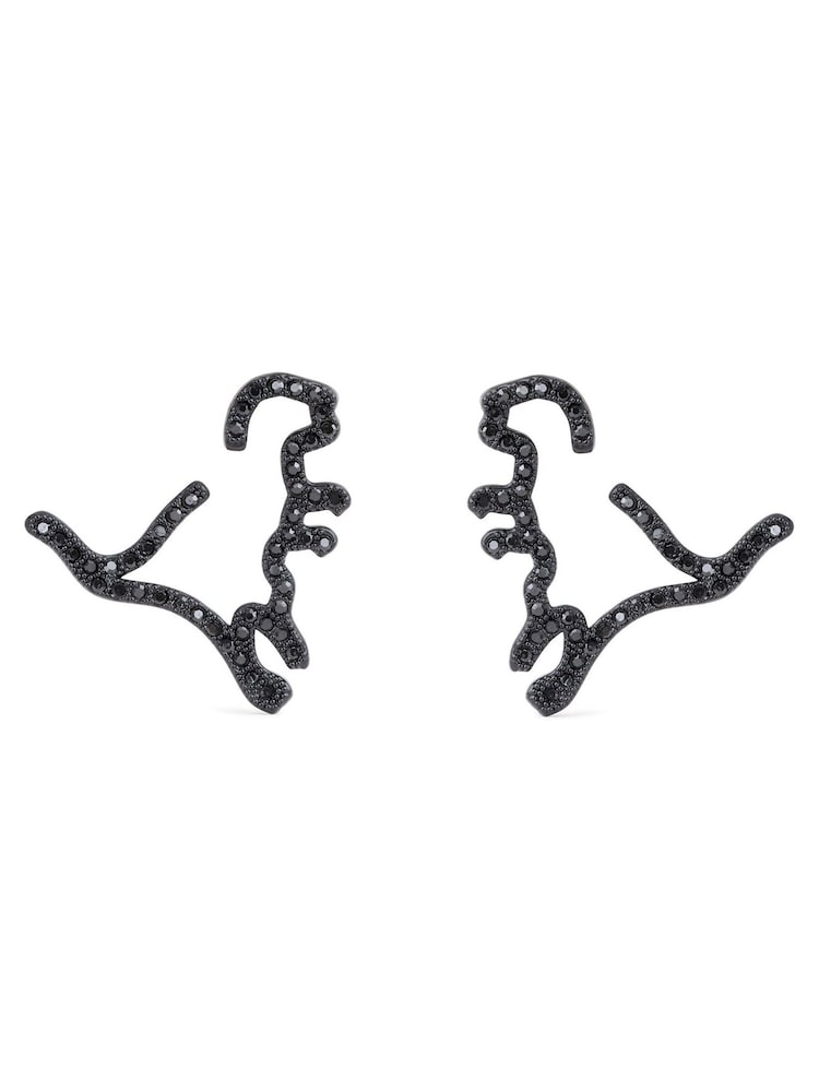COACH Signature Pavé Rexy Black Stud Earrings - Image 1 of 1