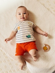 Red Stripe Character Baby T-Shirt and Shorts Set - Image 1 of 3