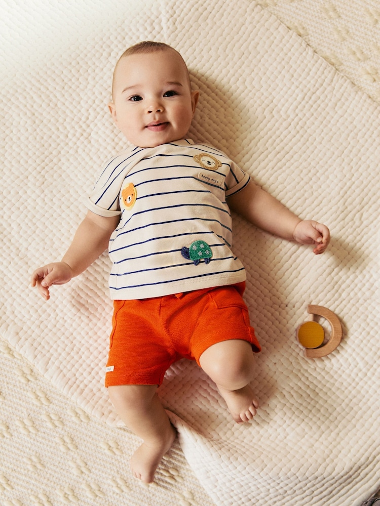 Red Stripe Character Baby T-Shirt and Shorts Set - Image 1 of 3