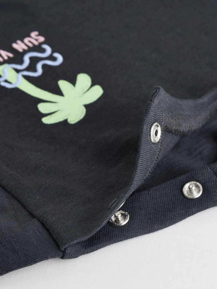 Charcoal Palm Baby T-Shirt and Shorts Set - Image 12 of 14