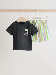 Charcoal Palm Baby T-Shirt and Shorts Set - Image 2 of 14