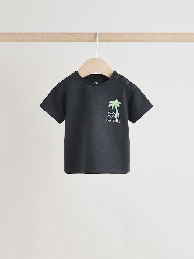 Charcoal Palm Baby T-Shirt and Shorts Set - Image 3 of 14