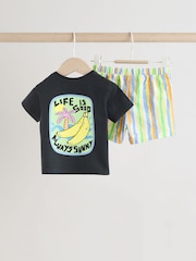 Charcoal Palm Baby T-Shirt and Shorts Set - Image 5 of 14