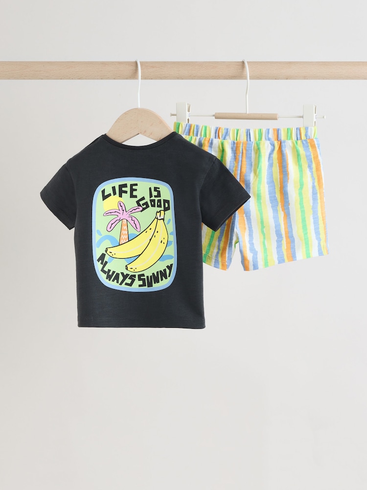 Charcoal Palm Baby T-Shirt and Shorts Set - Image 5 of 14