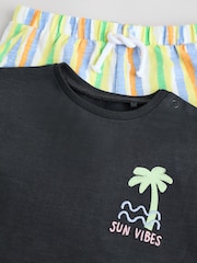 Charcoal Palm Baby T-Shirt and Shorts Set - Image 9 of 14