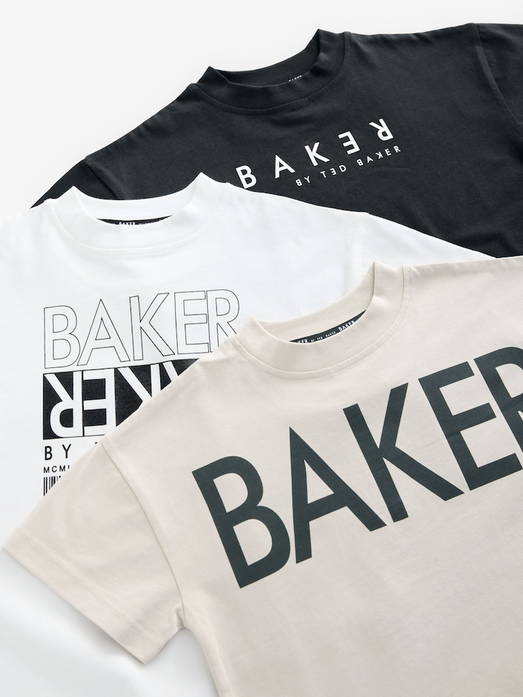 Baker by Ted Baker Graphic Print T-Shirts 3 Pack - Image 6 of 8