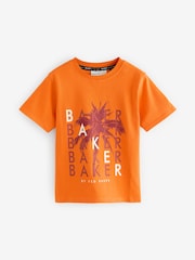 Modra/oranžna - Baker by Ted Baker Graphic potisk; vzorec majica 3 Pakiranje - Slika 2 iz 7