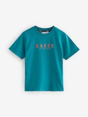 Modra/oranžna - Baker by Ted Baker Graphic potisk; vzorec majica 3 Pakiranje - Slika 3 iz 7