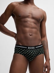 BOSS Green Logo Waistband Stretch Cotton Boxer Briefs 3 Pack - Image 5 of 7