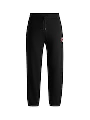 HUGO Black Double Logo 100% Cotton Terry Tracksuit Bottoms - Image 5 of 6