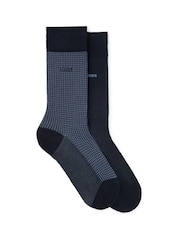 Blau - BOSS Cotton Blend Socks 2 Pack - Bild 1 von 3