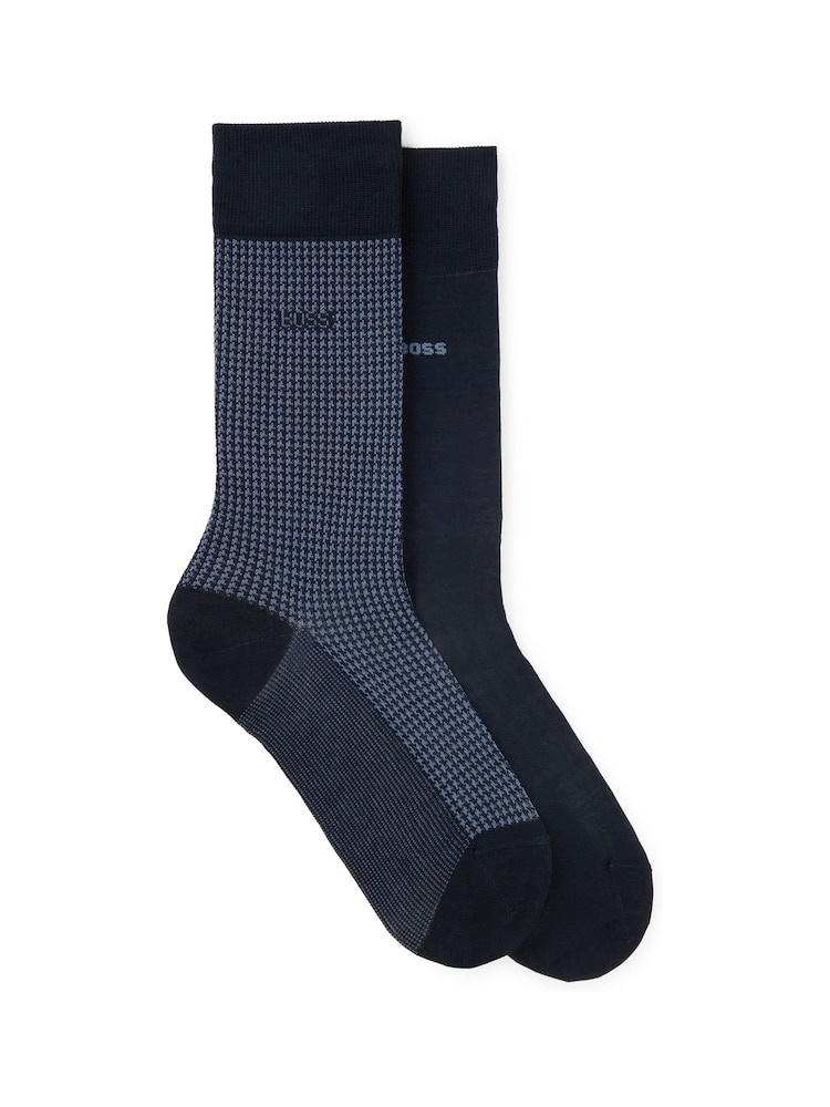 Blau - BOSS Cotton Blend Socks 2 Pack - Bild 1 von 3