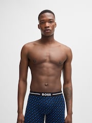 BOSS Blue Logo Waistband Boxer Briefs Stretch Cotton 3 Pack - Image 2 of 7