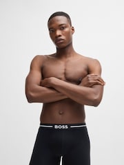 BOSS Blue Logo Waistband Boxer Briefs Stretch Cotton 3 Pack - Image 3 of 7