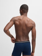 BOSS Blue Logo Waistband Boxer Briefs Stretch Cotton 3 Pack - Image 4 of 7