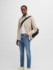 BOSS Light Blue Slim Fit Delaware Comfort Stretch Denim Jeans - Image 1 of 5