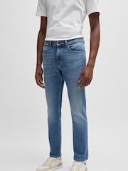 BOSS Light Blue Slim Fit Delaware Comfort Stretch Denim Jeans - Image 2 of 5