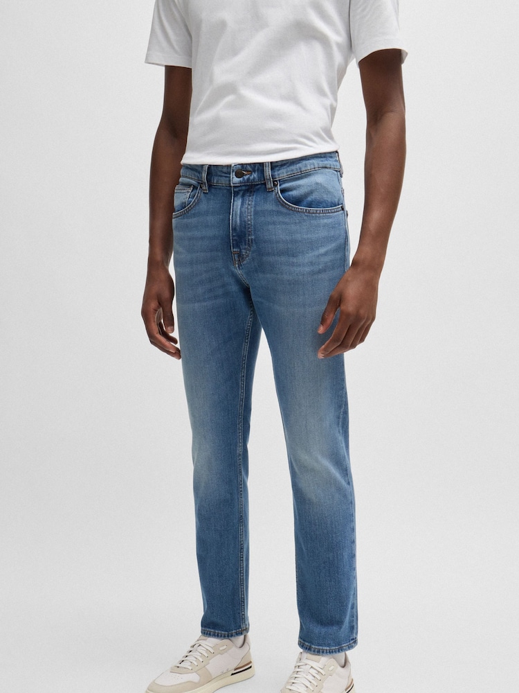 BOSS Light Blue Slim Fit Delaware Comfort Stretch Denim Jeans - Image 2 of 5